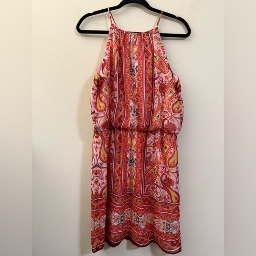 London Times‎ Paisley Floral Halter Mini Dress - 8P